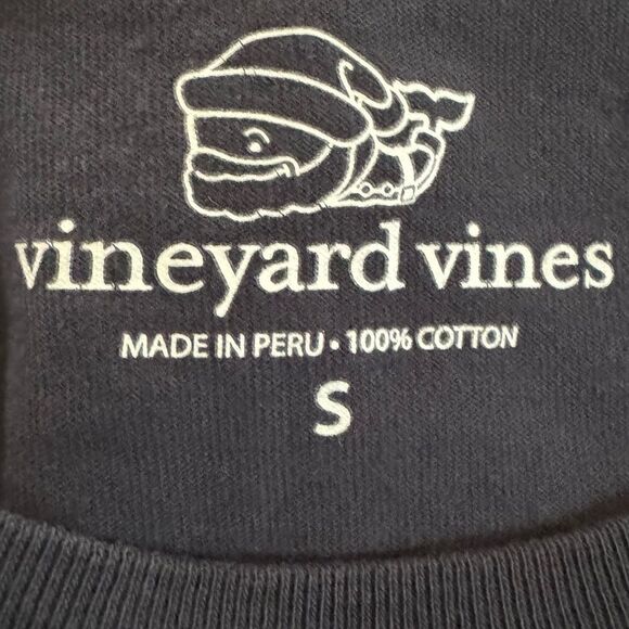 Vineyard Vines Long Sleeve Blue Santa Merry Christmas 2017 Shirt Size Small - Picture 6 of 8